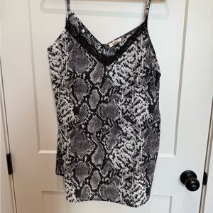 ODDY Black and White Snake Print Camisole